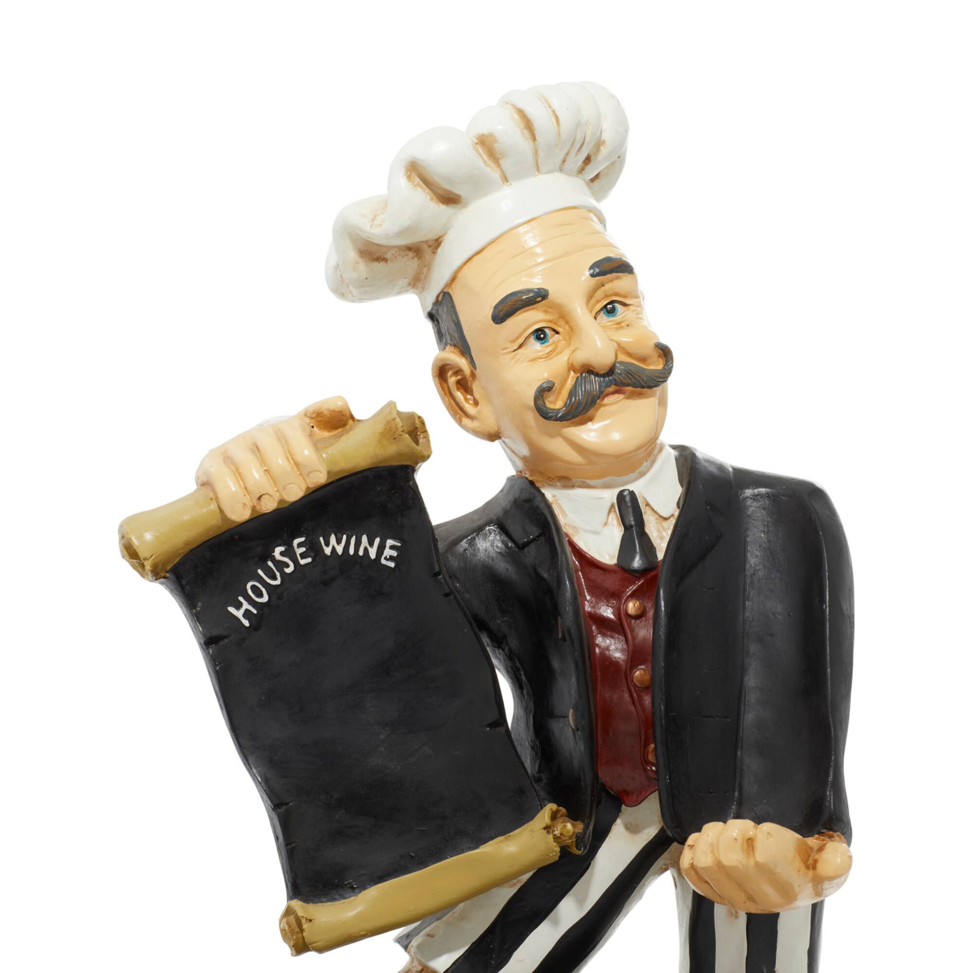 20" Black Polystone Traditional Decorative Chalkboard Sign with Wine Holder